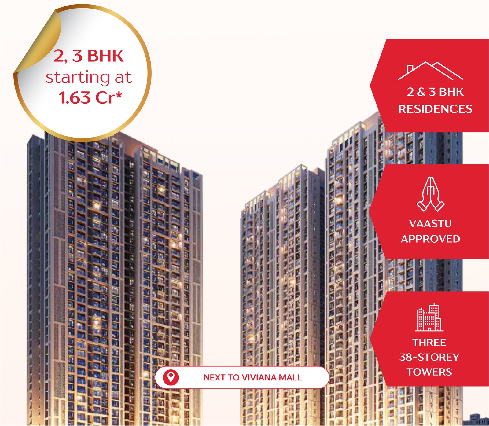 Modern 3 BHK units in Thane, Mumbai